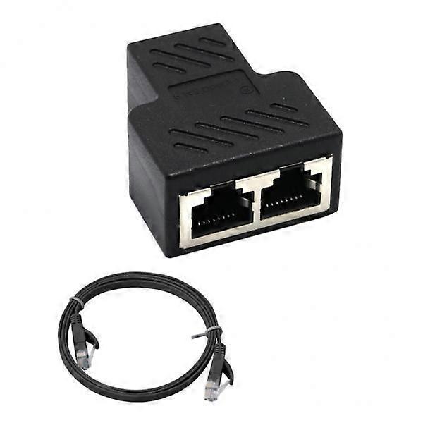 5x1 până la 2 prize LAN Ethernet Network Splitter Extender Adapter + Cablu