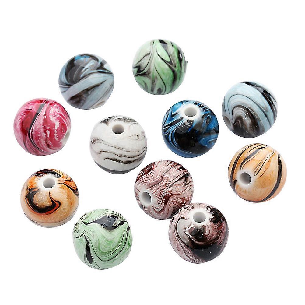 Premium Round Beads for Craftsmen, Inked Patterns, Enhance Your Creations