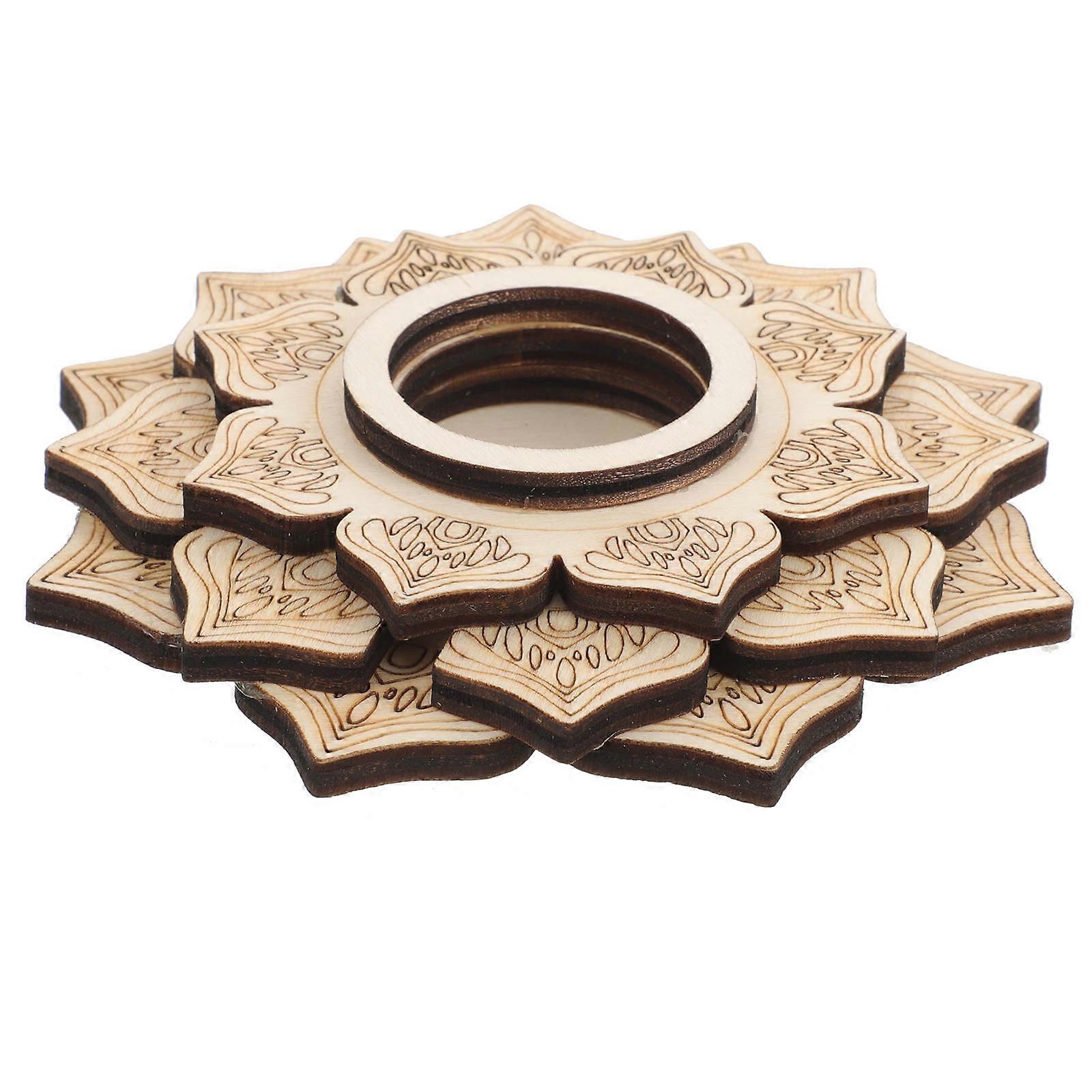 Crafted Wooden Lotus Base for Crystal Ball Display and Decoration
