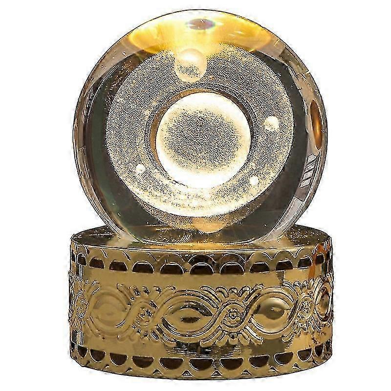 3D inner carved LED luminous crystal ball