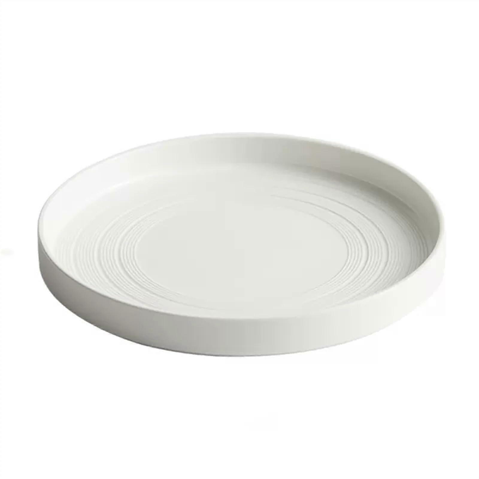 Modern Large Dinner Plates Ceramic Pure White Round Stackable One Size Home Kitchen Salad Plate Dessert Plate