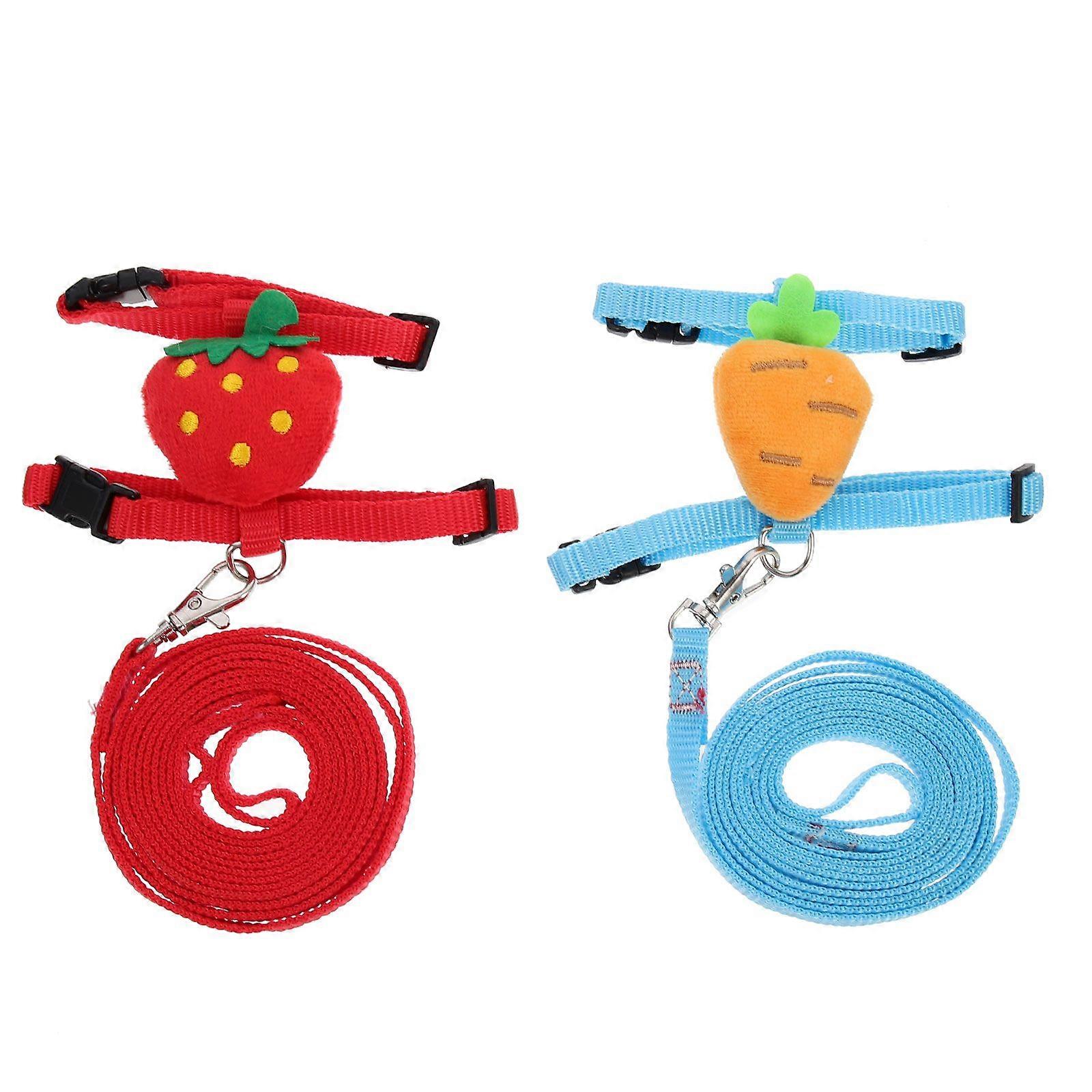 2 Sets Lovely Rabbit Harness Adorable Bunny Harness Set Bunny Leash And Harness Bunny Decor(Random Style)
