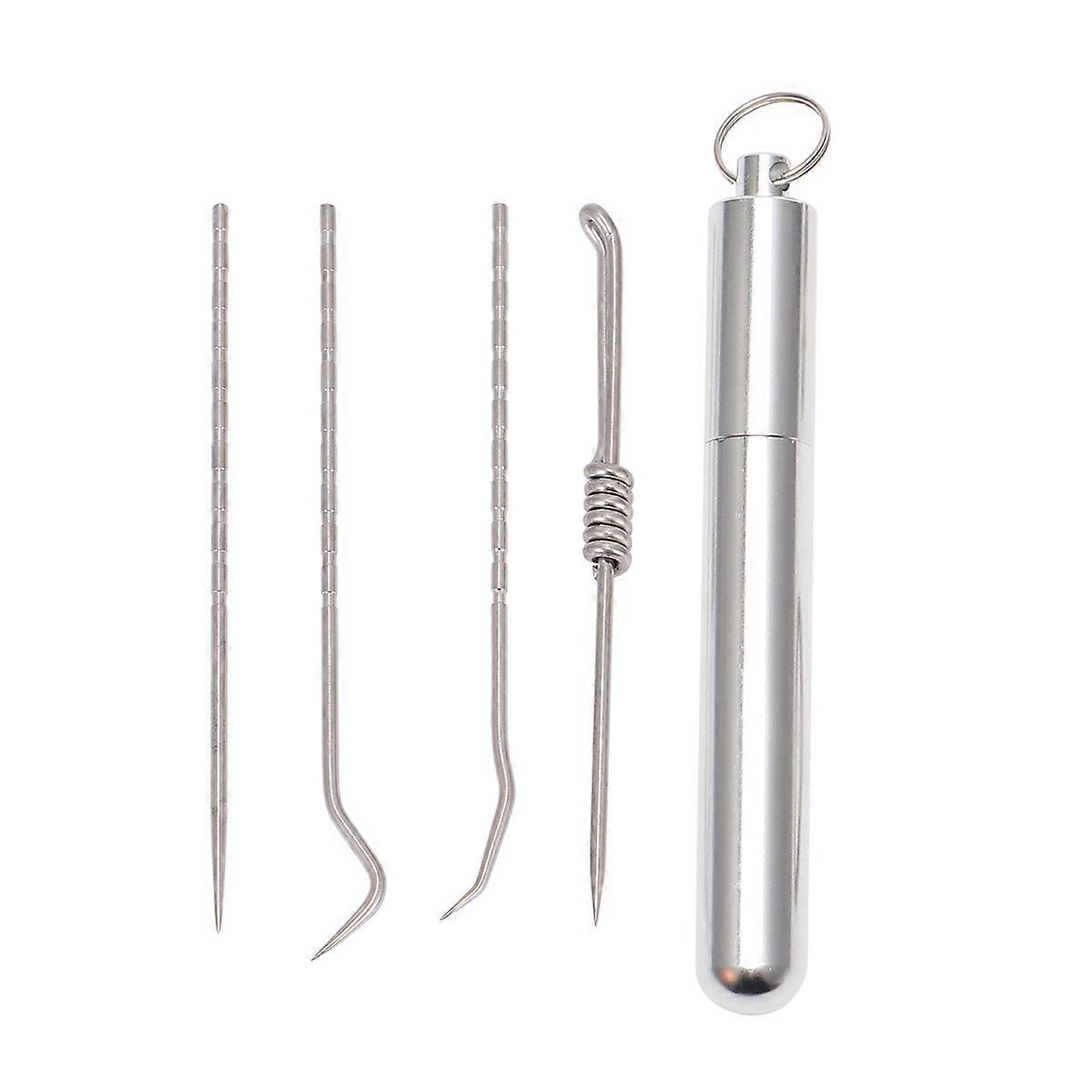 Portable Ear Spoon Set Cleaning Silver Pocket Size For Daily Use 1Set