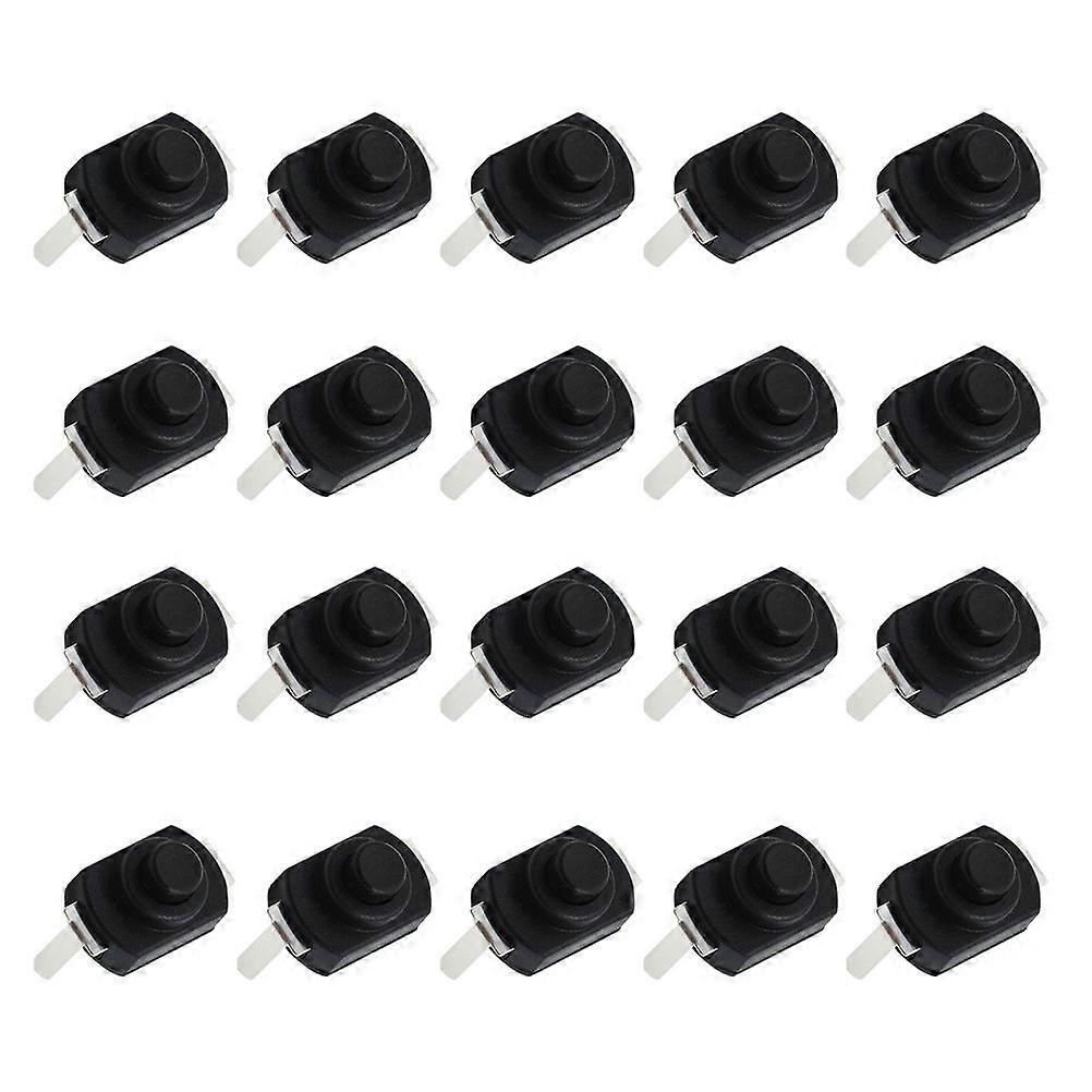 20pcs Durable Button Practical Replacement On-off Accessory for Electric Torch LED Flashlight (1208 Curved Feet Black)