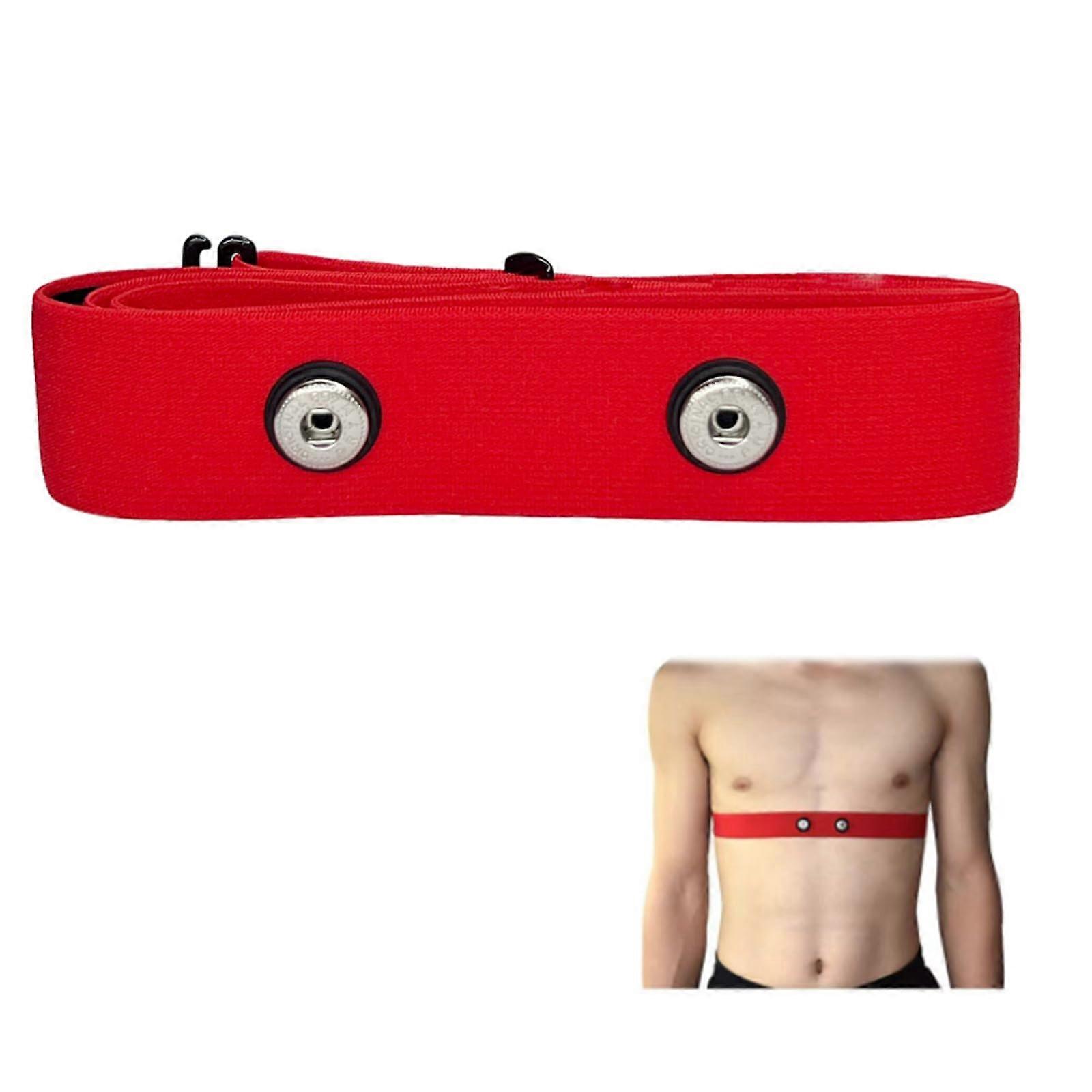 Heart Rate Monitor Chest Strap, Adjustable HR Sensor Belt for Fitness, Compatible with Garmin Polar H10 Wahoo, Red
