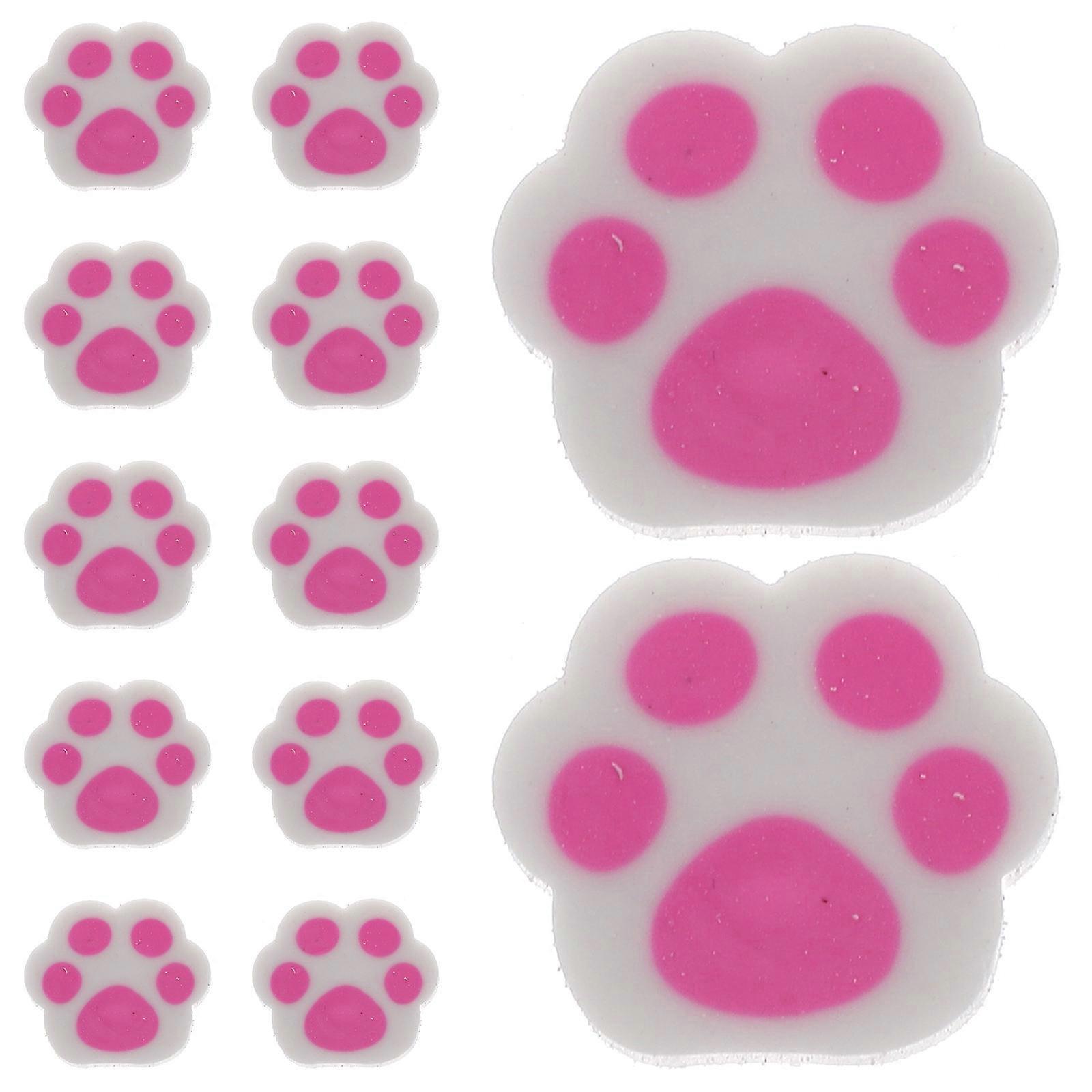Paw Print Erasers Bulk Pencil Erasers For Student Multi Color Small Size TPR Material Simple Design 30Pcs