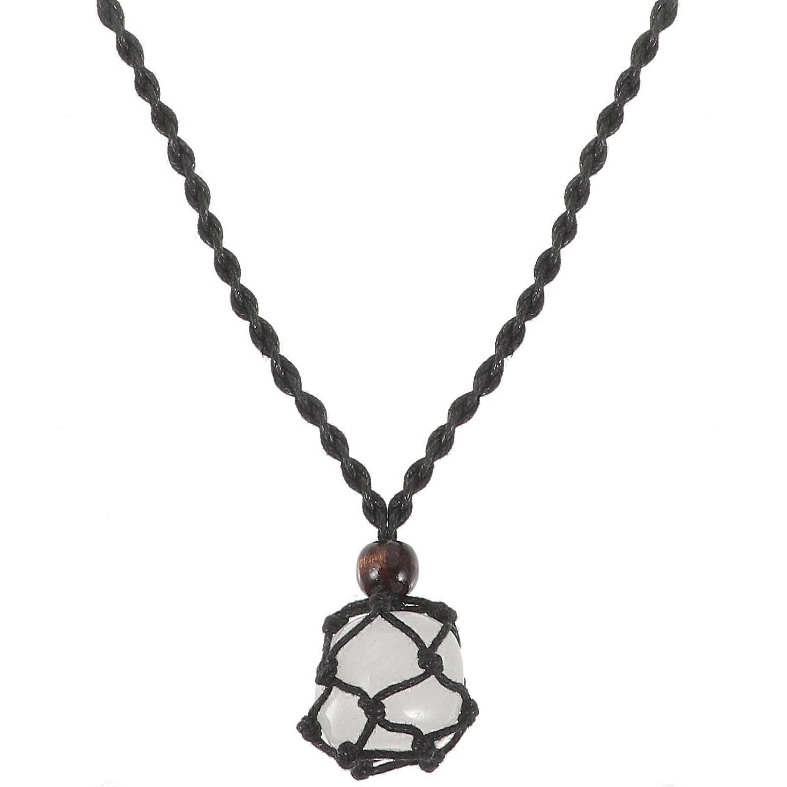 Here's a refined and professional product description based on the title you provided:
**Adjustable Woven Rope Crystal Pendant Necklace – Unisex