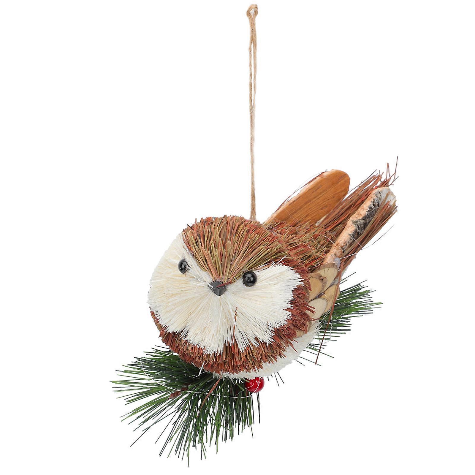 Handmade Straw Bird Hanging Ornament Craft Decor for Garden & Compact Spaces – Vivid, Space Saving Outdoor Decoration