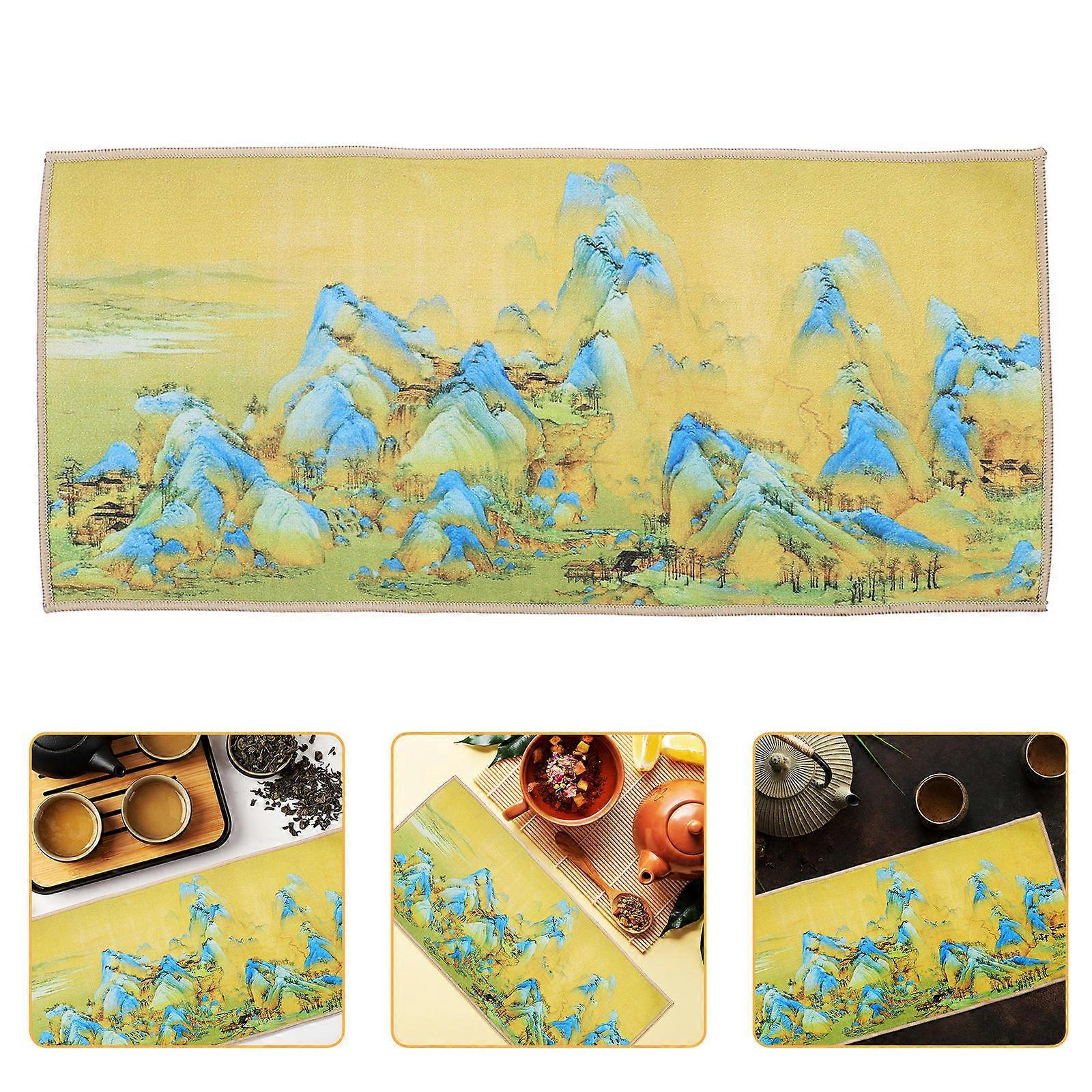 Cleaning Towel For Coffee Table Decorative Towel Tea House Rectangular Coral Fleece Drying 1Set