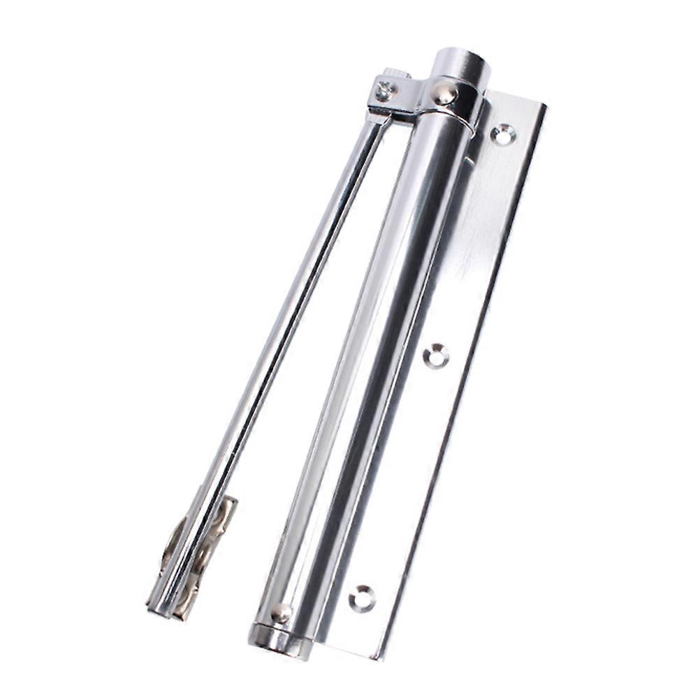 Home Door Closer Rectangular Shape Aluminum Material Silver 18 x 4 x 0.3 Cm Concealed Hinge Buffer 1Pack