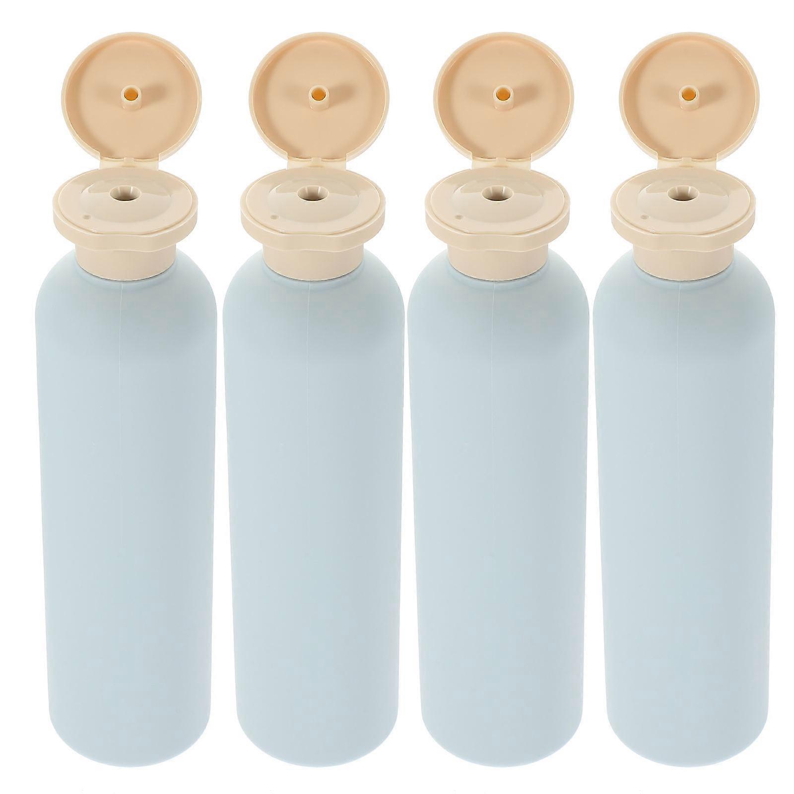 Clear Empty Refillable Container Shampoo Bottles Travel-Friendly 4 Pcs HDPE Plastic