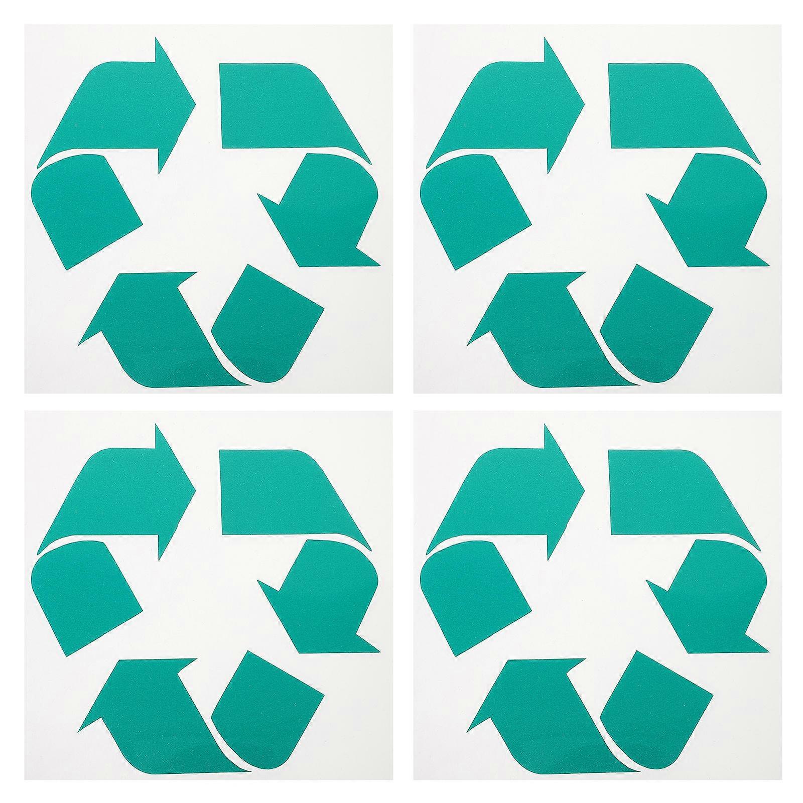 Recycling Bins Stickers Trash Bin Labels Label Identification Green Color 4Pcs Home Kitchen