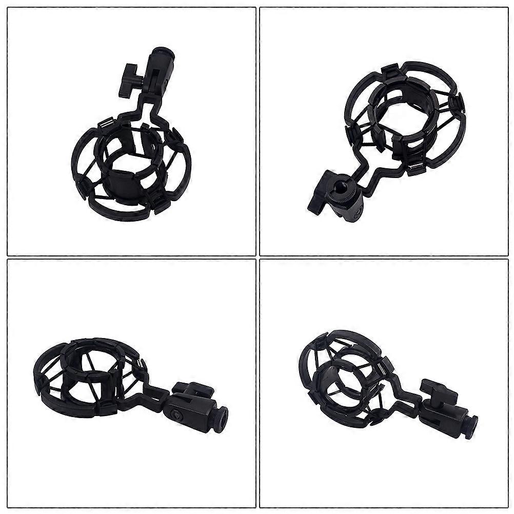 Microphone Holder with Adjustable Bracket for Large Diaphragm Condenser Mics Ideal for Voice Recording, Radio Studios, and Podcasting Black