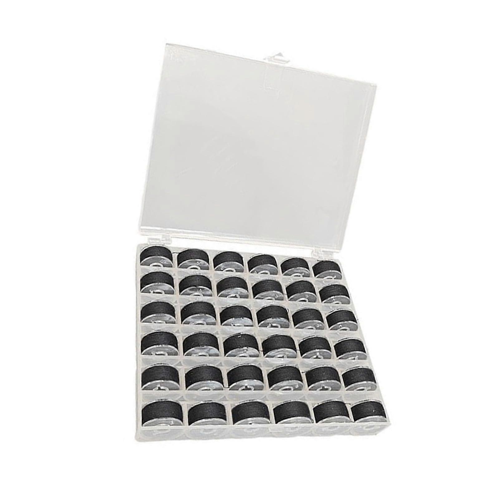 38piece sewing machine bobbin thread with storage case prewound bobbin set for quilt sewing and embroidery machine 36 black 3