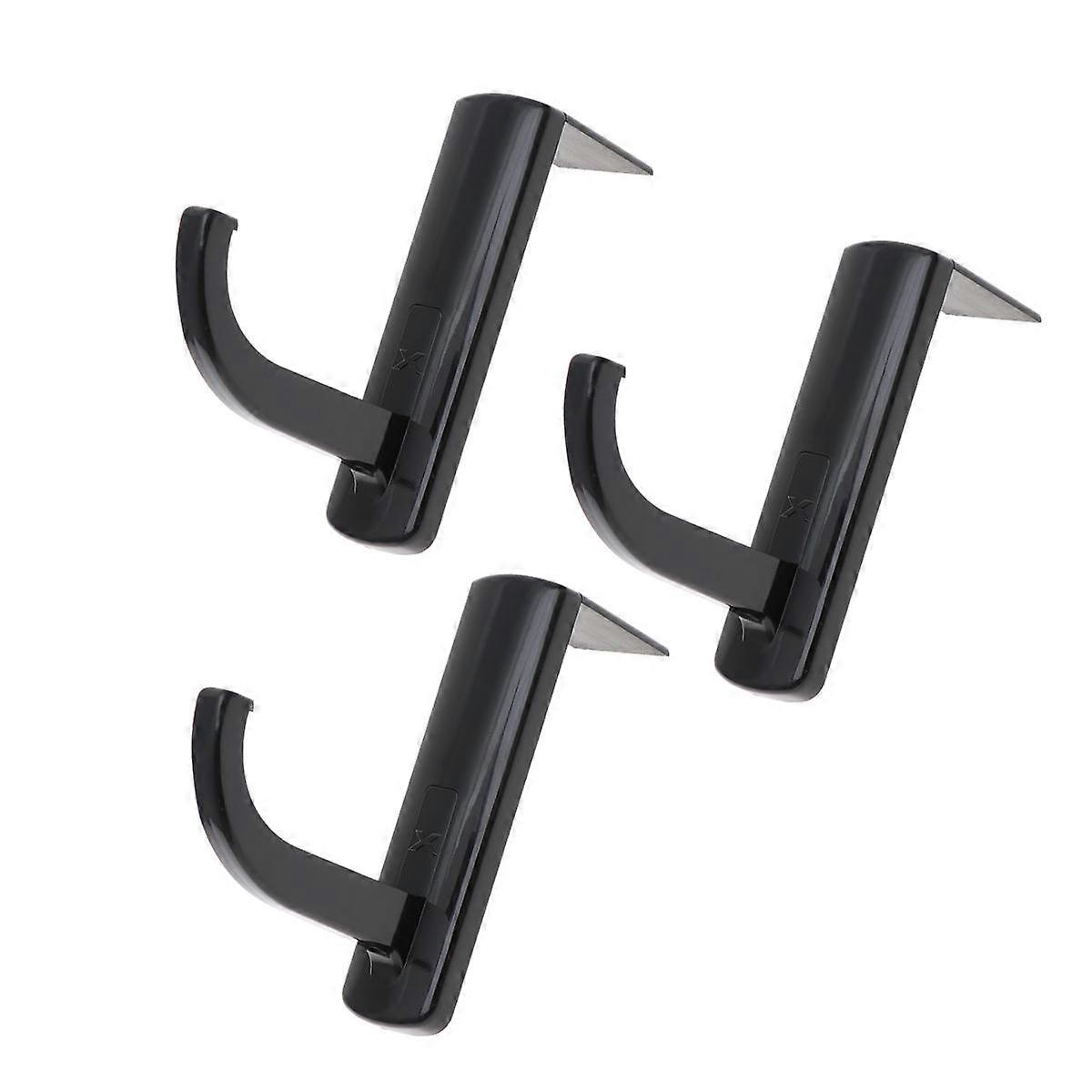 Headphone Hanger Hook Earphone Holder for Storage 3Pcs Black Adhesive