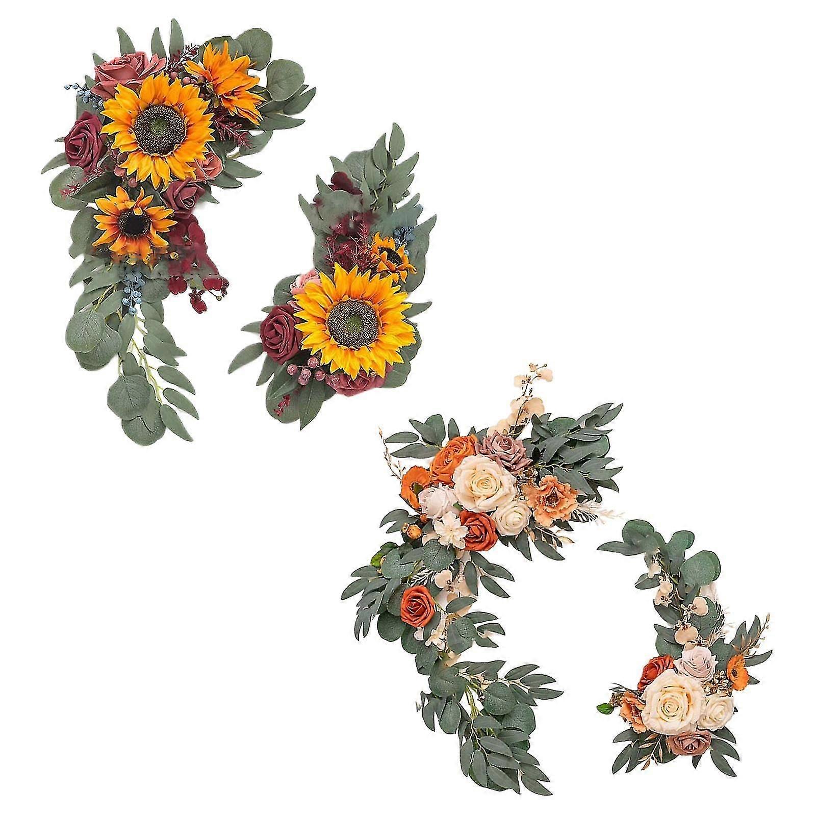 Artificial Flower Swag Hanging for Party Orange Pink Yellow Red