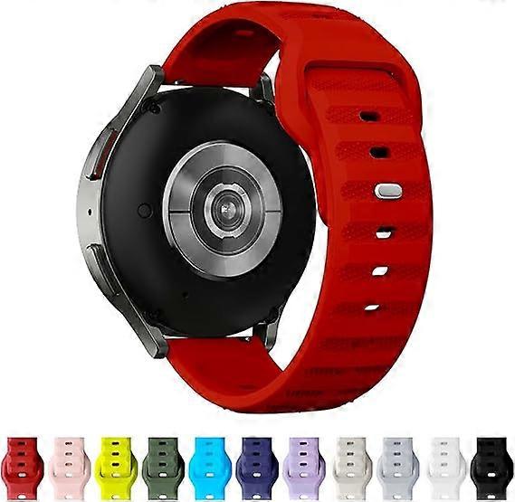 22mm Silicone Watch Band, Unisex, Adjustable Buckle, Quick Release, Red Sport Band, Smartwatch Compatible