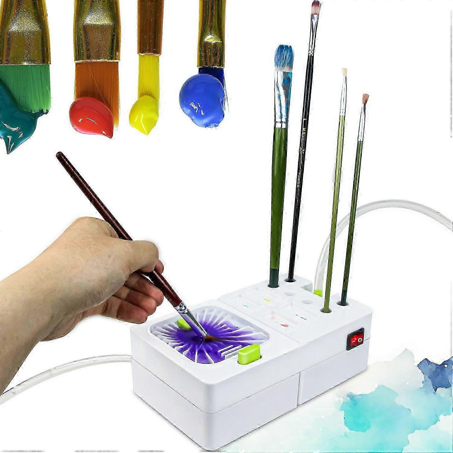 Automatic Electric Brush Cleaner with Water Circulation for Artists