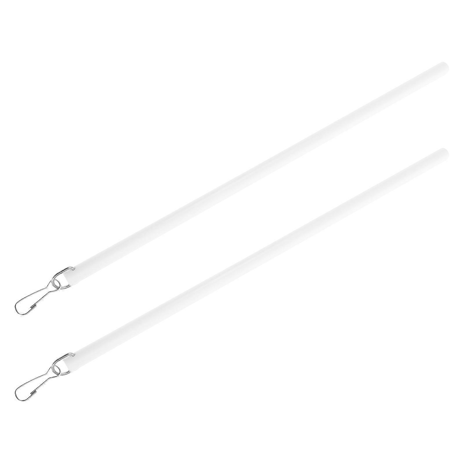 Curtain Pull Rods Drapery Hardware Window Curtains 11.79X0.39X0.39in White Tension Adjustment 2Pcs
