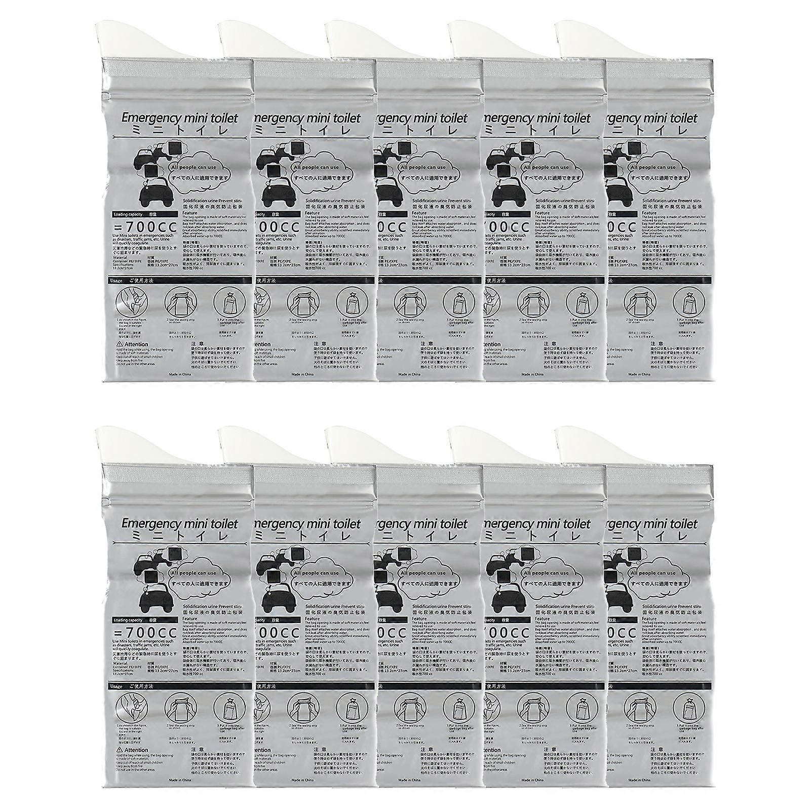 Engangs urinpose Bærbar 700ML reisetissepose for utendørs reise Nødsituasjon Camping urinalpose for menn kvinner