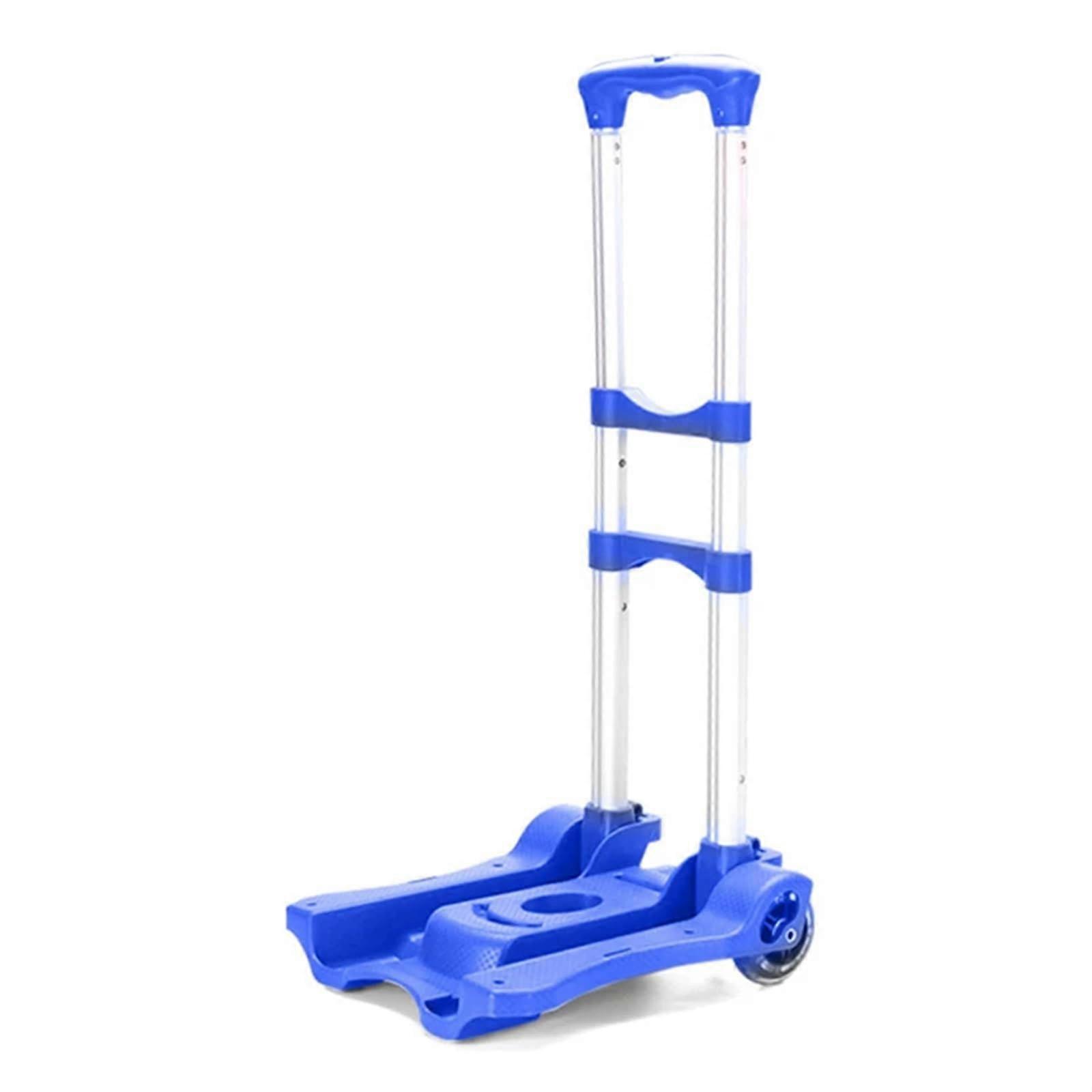 Foldable Hand Truck, Collapsible Hand Cart with Wheels, Luggage Cart (Blue)