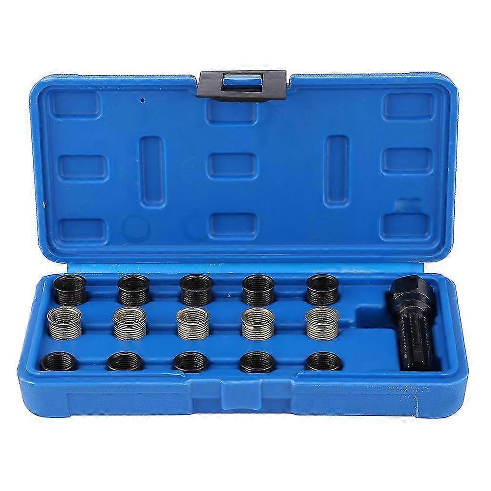 16Pcs 14mm x 1.25 Spark Plug Thread Repair Tool Kit with Portable Case