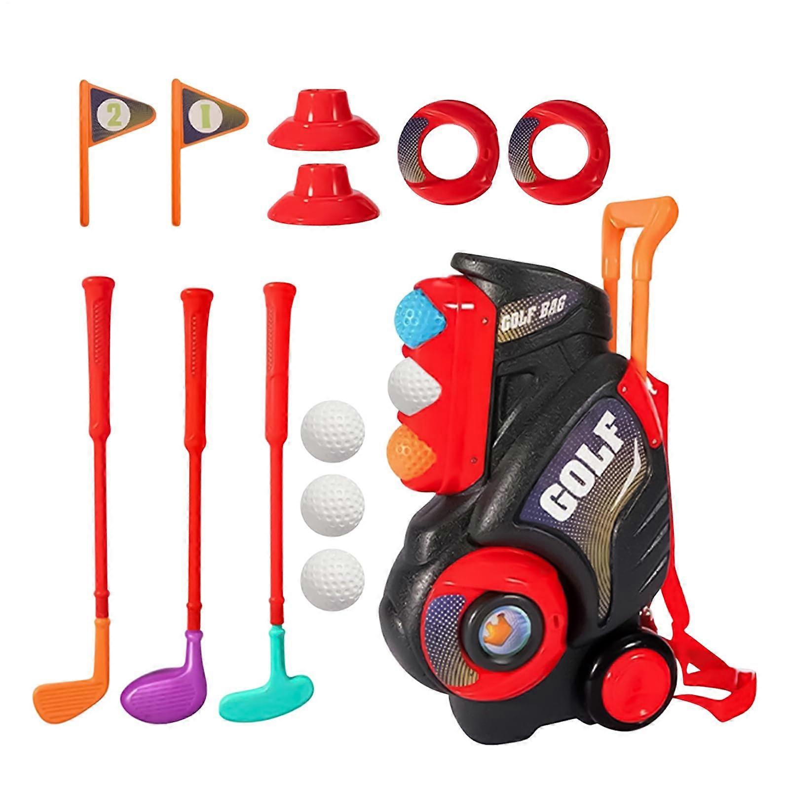 Toddler Golf Set, Portable Kids Club, Colorful ChildSafe Design, Easy Carry Storage Base