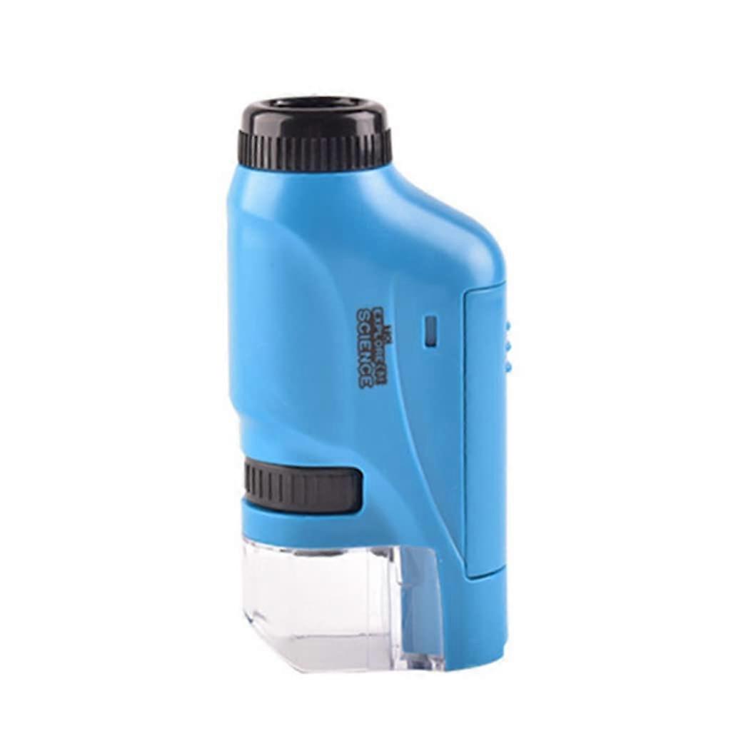 Handheld Microscope with LED Illuminated Stem, 60x Magnification, Portable Optical Design, Smartphone Compatible, Blue Color