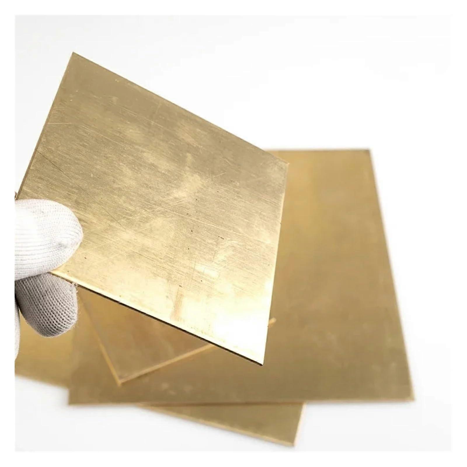 4 pieces H62 0.3mm 0.5mm 50x50mm brass plate Custom size frame model form DIY construction projects Brass pad Brass sheet thickness (0.5x50x50mm)