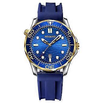 Blau Silikon Inter-Gold Blau BINBOND B2820 Uhren Blau Silikon Inter-Gold Blau