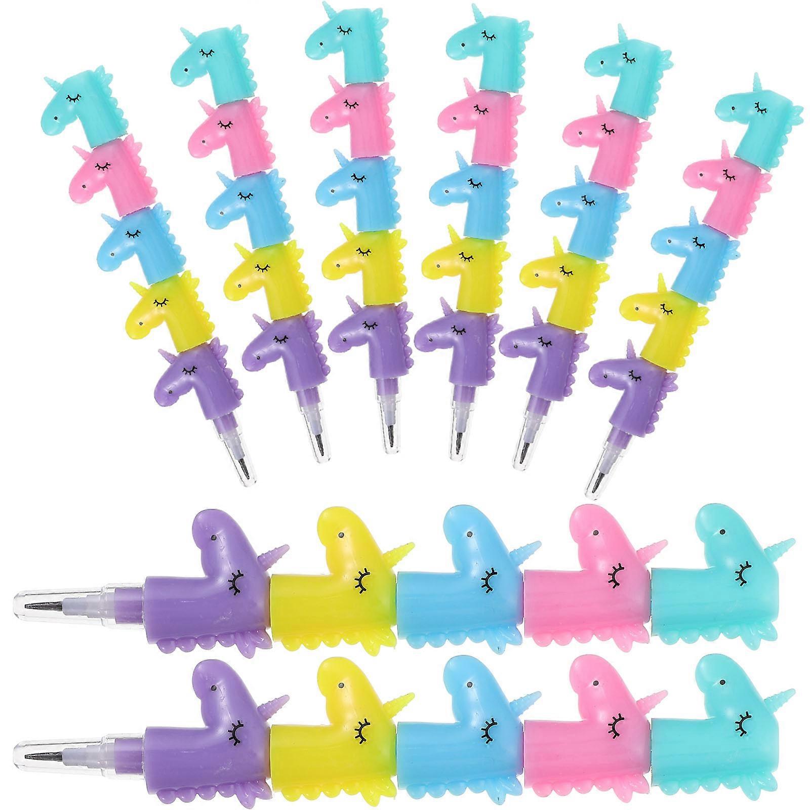 Stackable Cartoon Pencils Set   8pcs Smooth Writing & Easy Erasing for School & Stationery