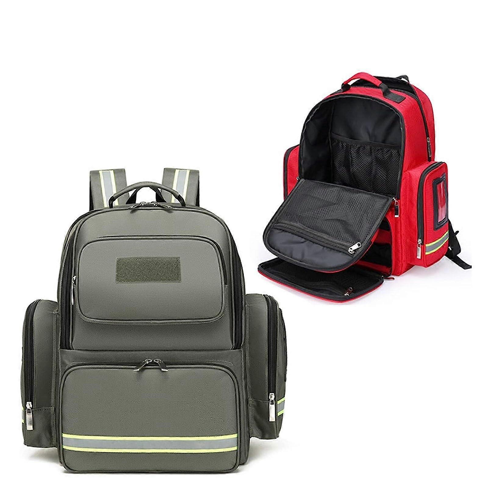 First Aid Empty Backpack - Emergency Outdoor First Aid Set with Inner Dividers for Trauma Survival Hiking Camping (Color: C)