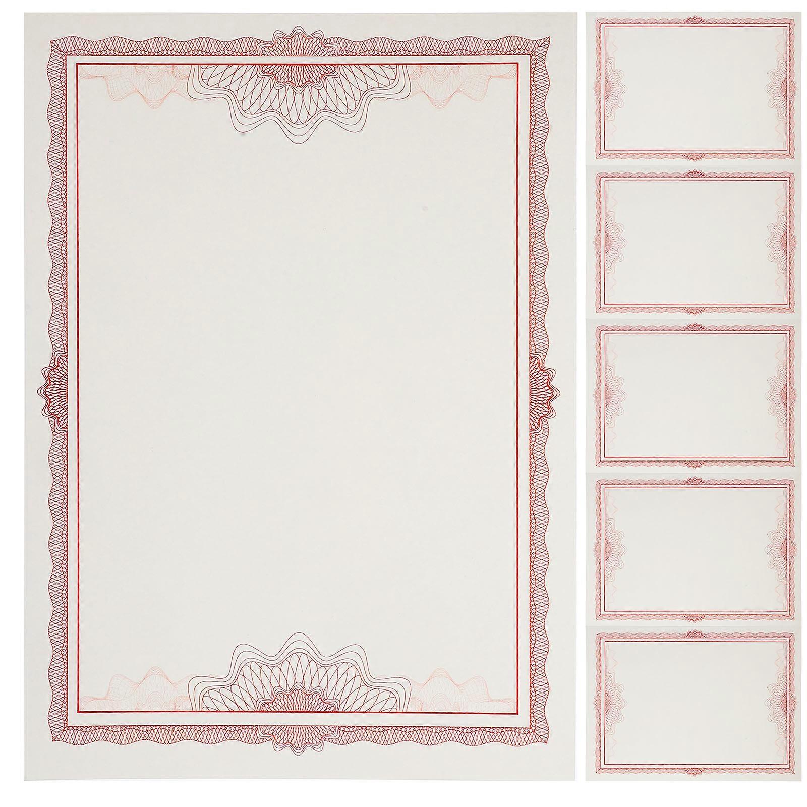 Honor Certificate Blank Paper Text and Signature Lines Awards Ceremonies Pink 29.7x21x0.1cm 6 Sheets