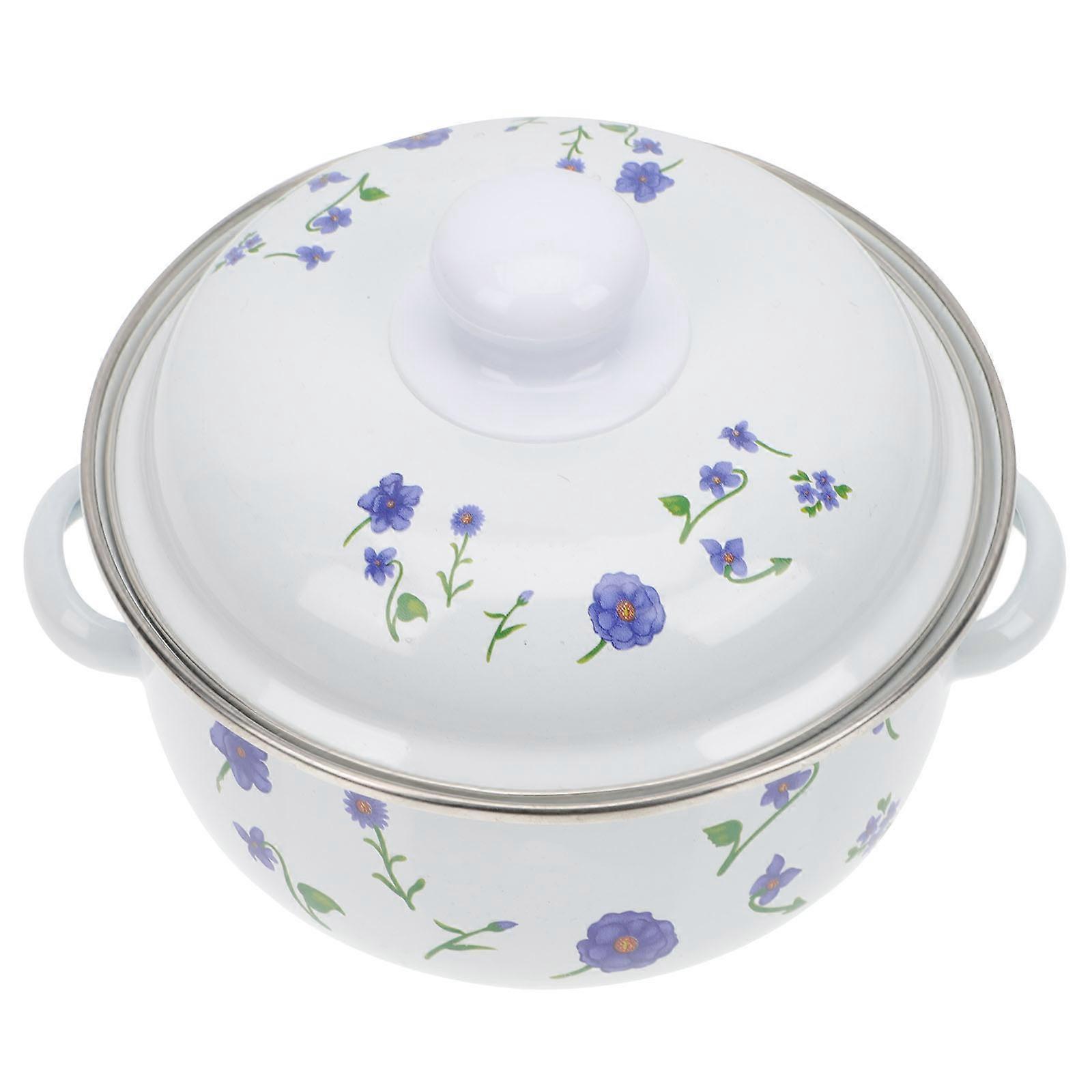 Household Stockpot Enamel Stew Pot Family Meals No Coating Multi 16x16cm Cooking Noodles 1Pack