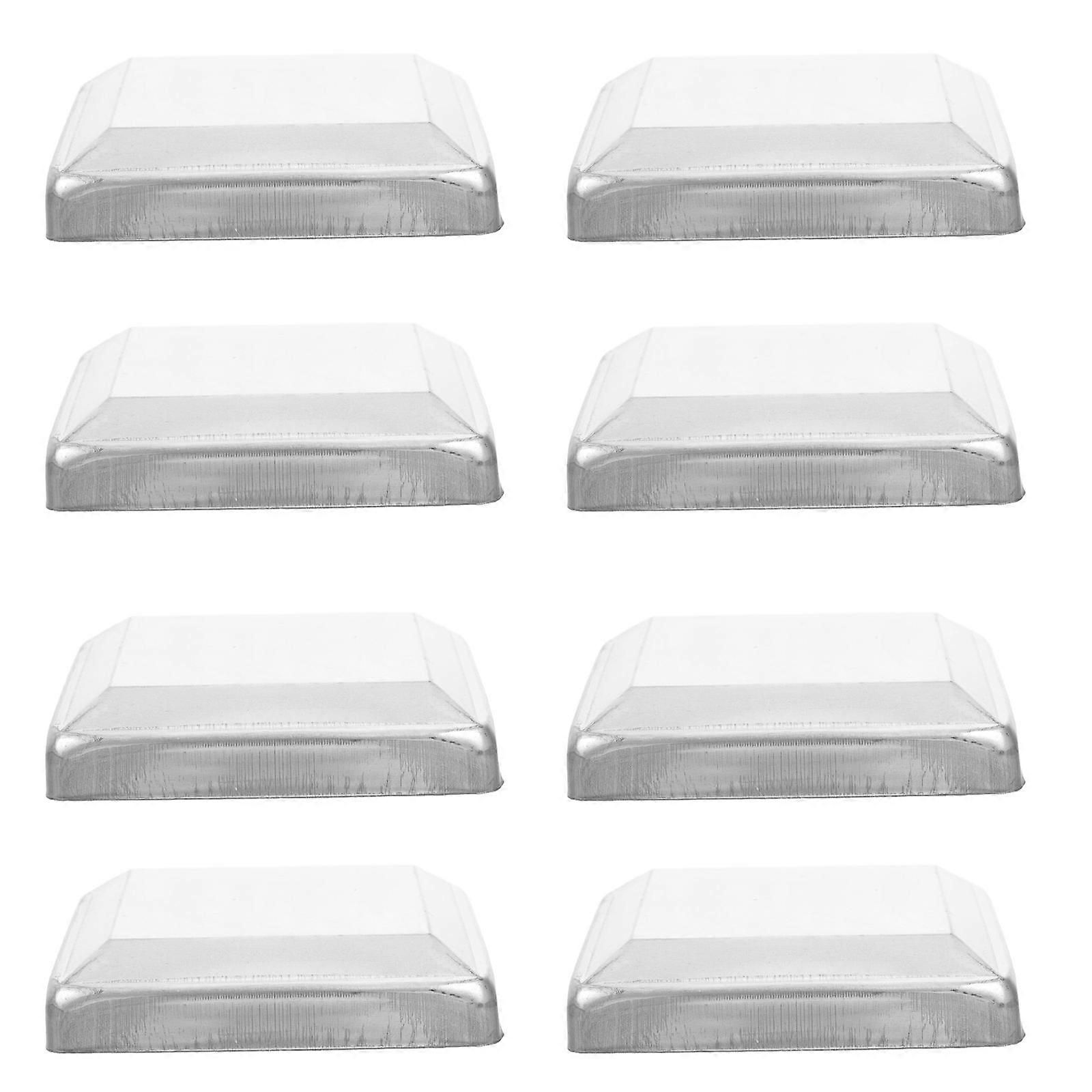 Steel Fence Caps Metal Post Cap Protective Cover for Outdoor Fencing Silver 12.60X12.60X2.70CM Anti-Shock 10Pack