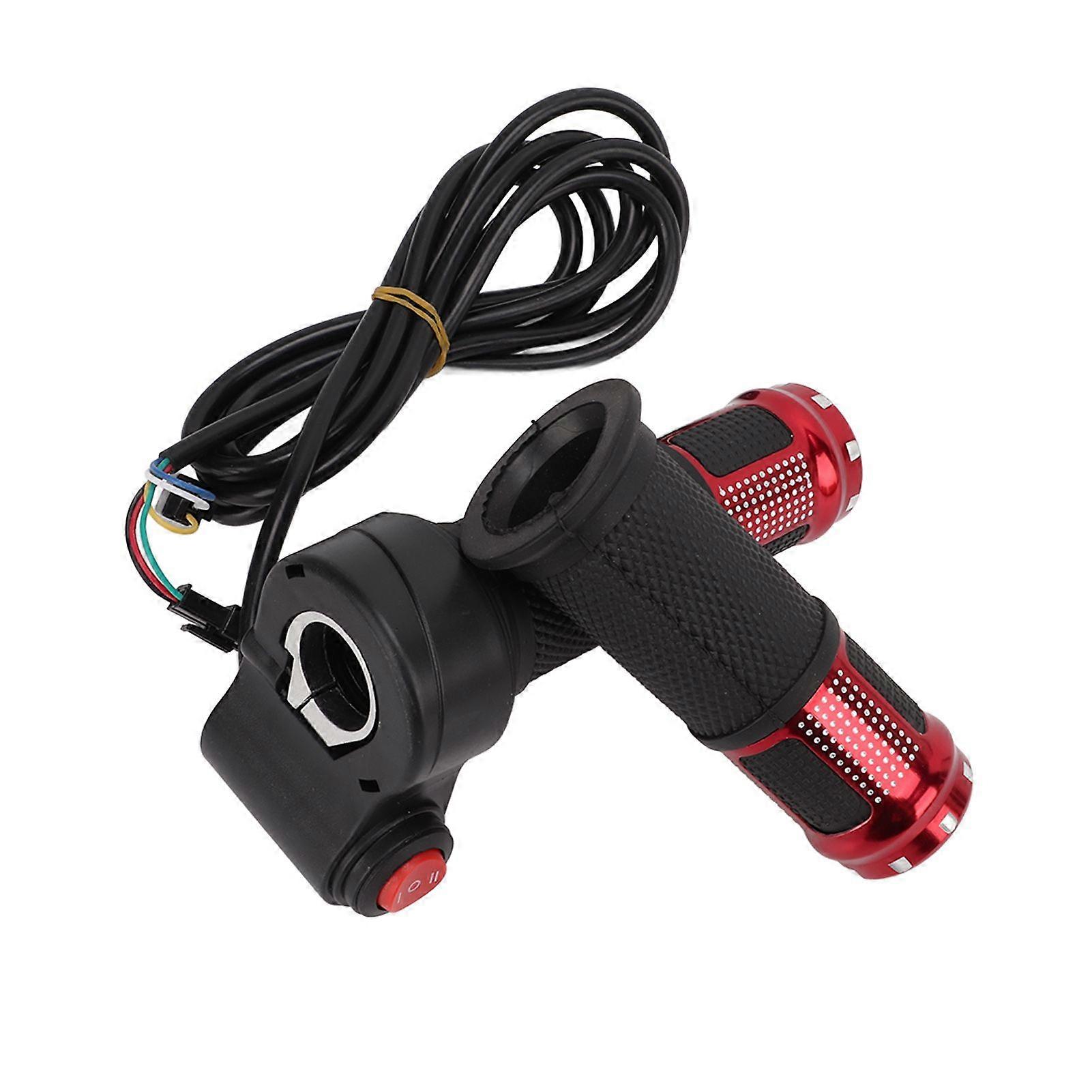 12V99V Universal 6 Core Electric Bike Throttle Handle With Two Section Three SpeedRed YMQX)