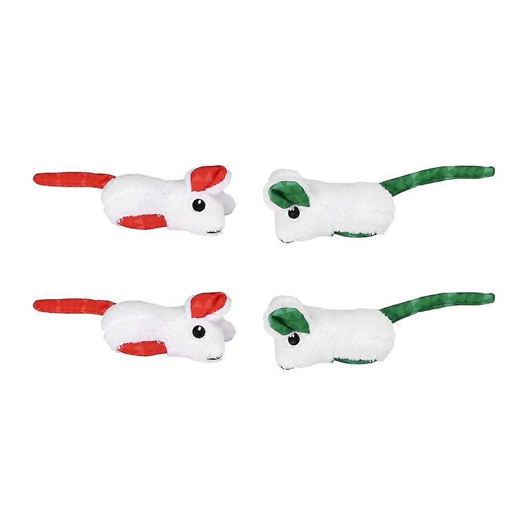 4Pcs Simulation Plush Mouse Toy with Catnip Interactive Training Toy for Pet Cat