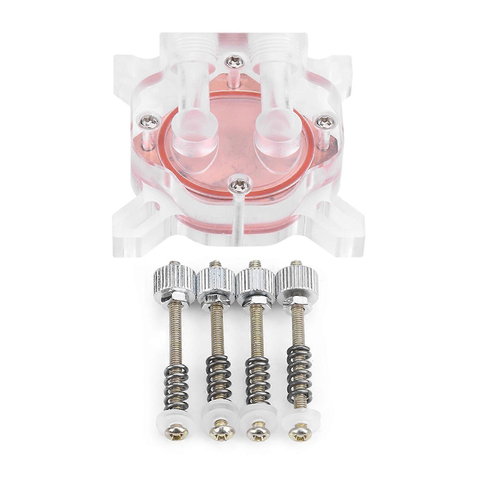 Computer GPU Water Cooler Cooling Block Waterblock Red Copper Base POM Cover