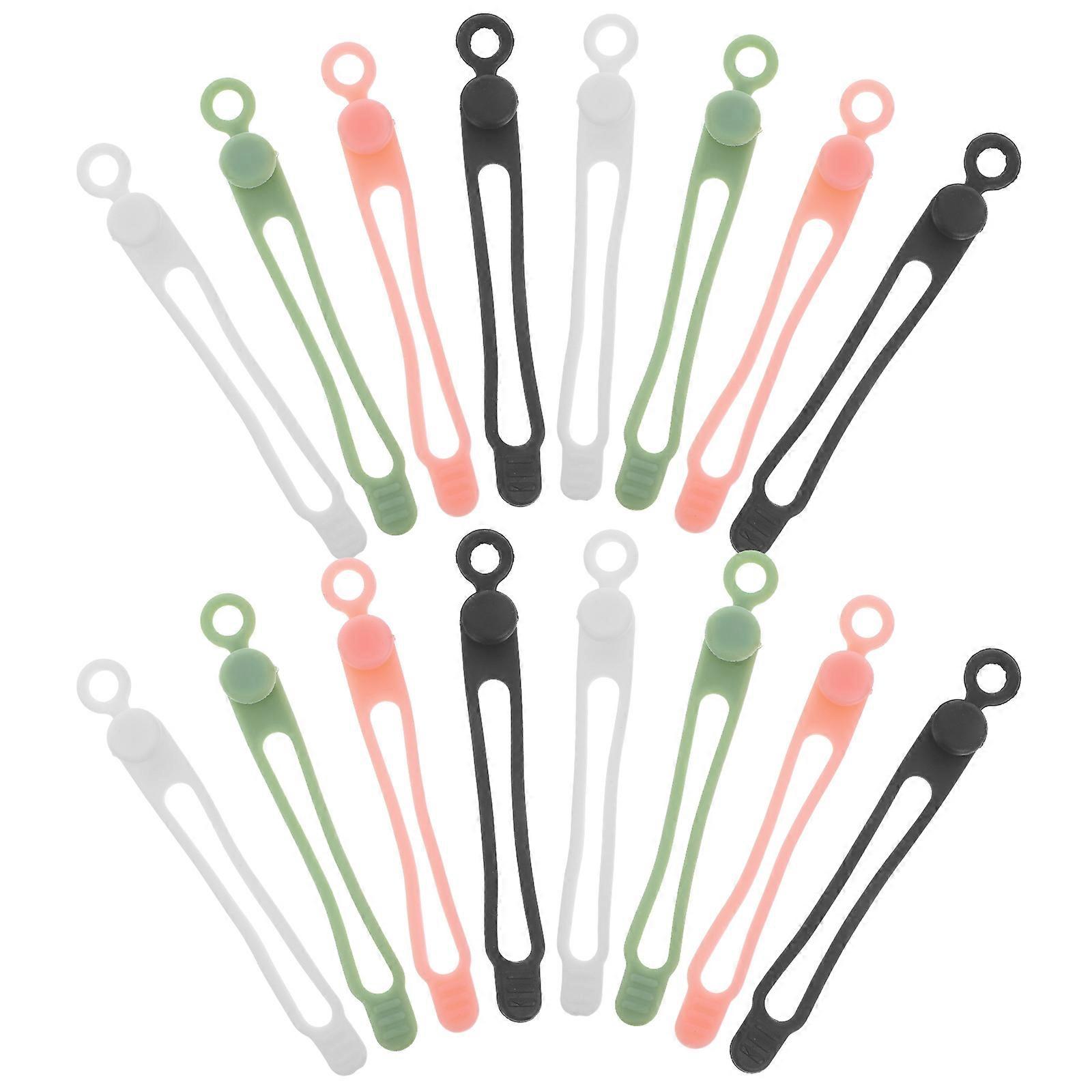 Multipurpose Cable Tie Silicone Cord Organizers For Desk Easy To Open And Close 24Pcs