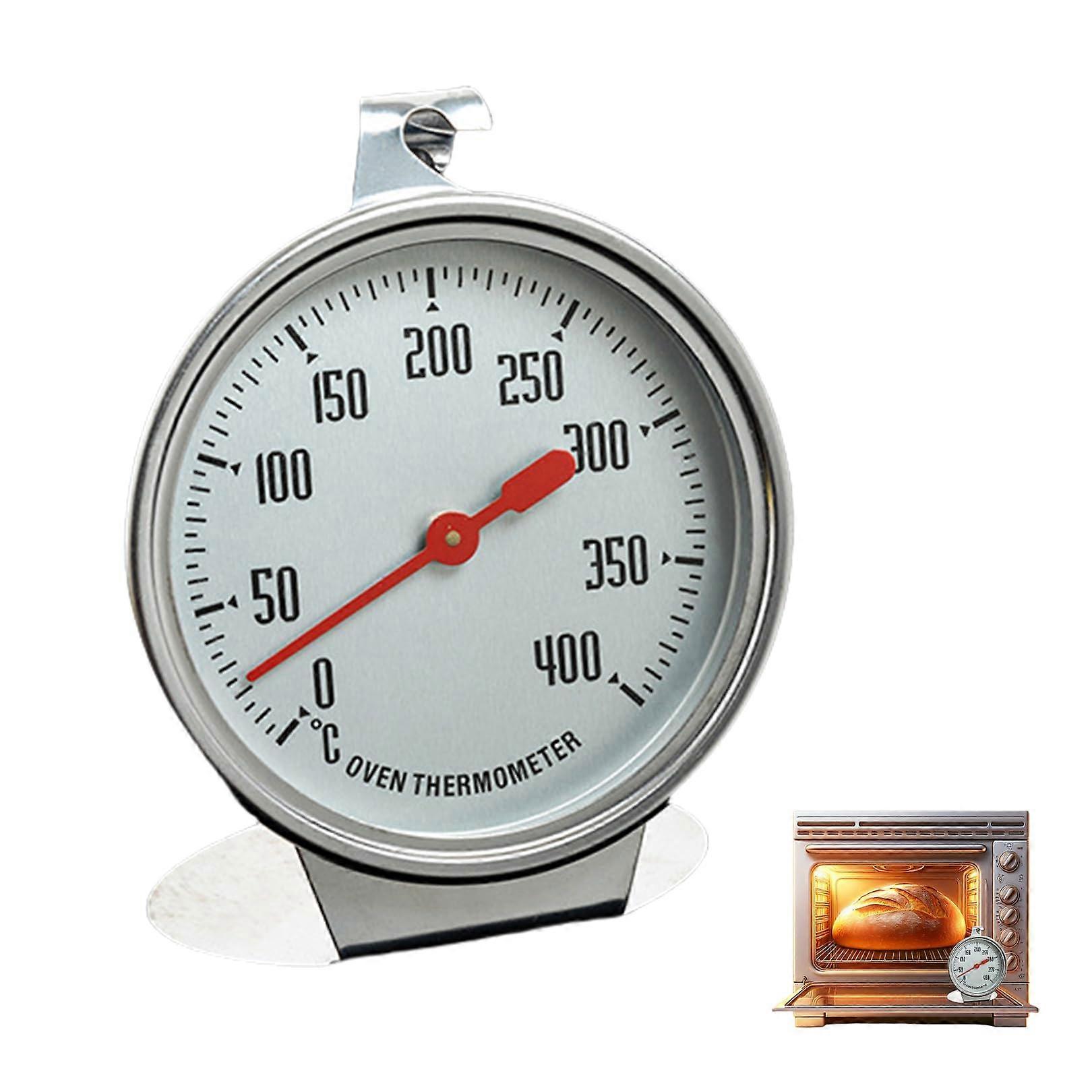 Oven Thermometer, Cooking Thermometer, 0°C to 400°C, Meat Thermometer, Stainless Steel