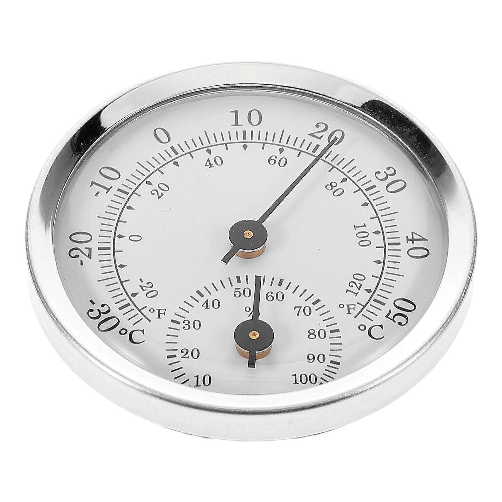 Vehicle Thermometer Hygrometer White Plastic For Accurate Temperature And Humidity Monitoring 1Set