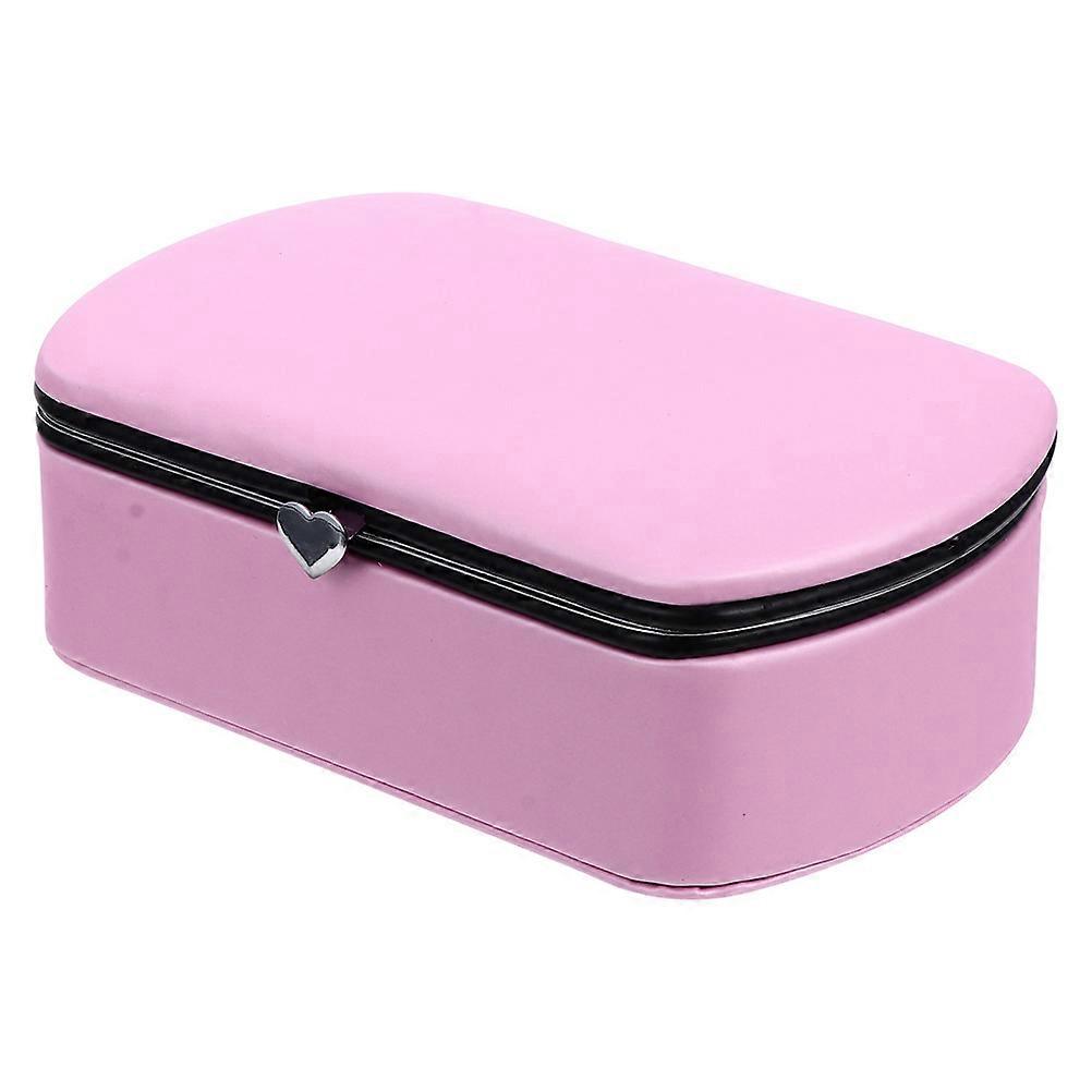 Pink PU Jewelry Box for Storage Use Durable and Soft to the Touch Perfect for Organizing Small Items 7.5 x 5.5 inches