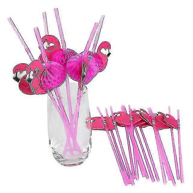 50pcs Flamingo Drinking Straws