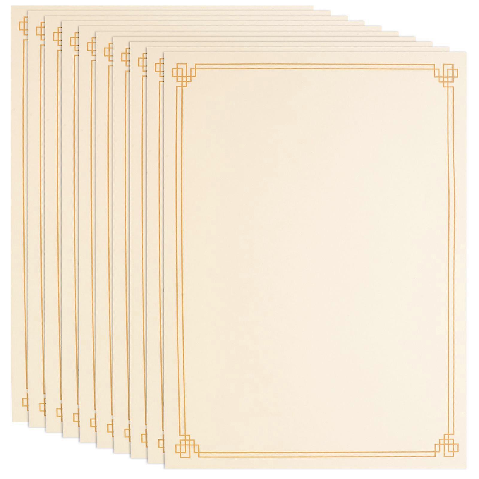 Lot de 10 certificats vierges, papier intérieur imprimable et inscriptible pour usage au bureau
