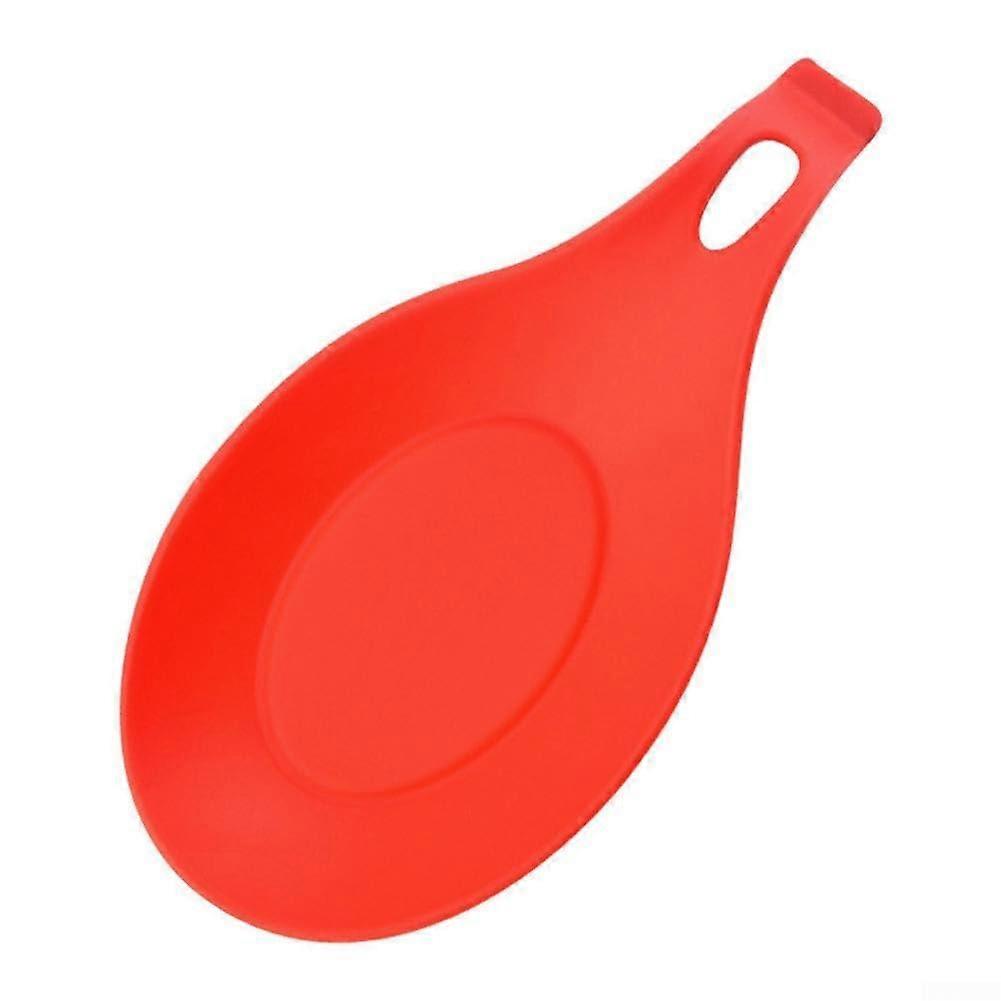 Easytoclean TPE spoon pads, 4 pieces, insulated kitchen utensil mats, addition to any kitchen (red)