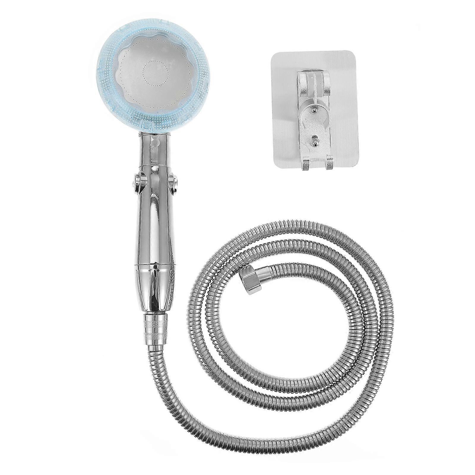 Handheld Shower Nozzle with 3 Gears and Stop Water Feature for Practical Shower Use Silver Plastic