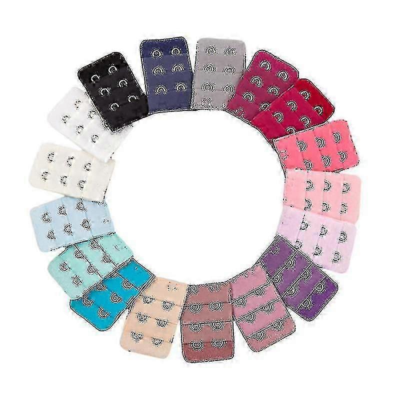 20pcs Women's Bra Extenders Brassiere Extension Hooks Narrow 3 Rows 2 Buttons Bra Underwear Extension Buckles(random Color)