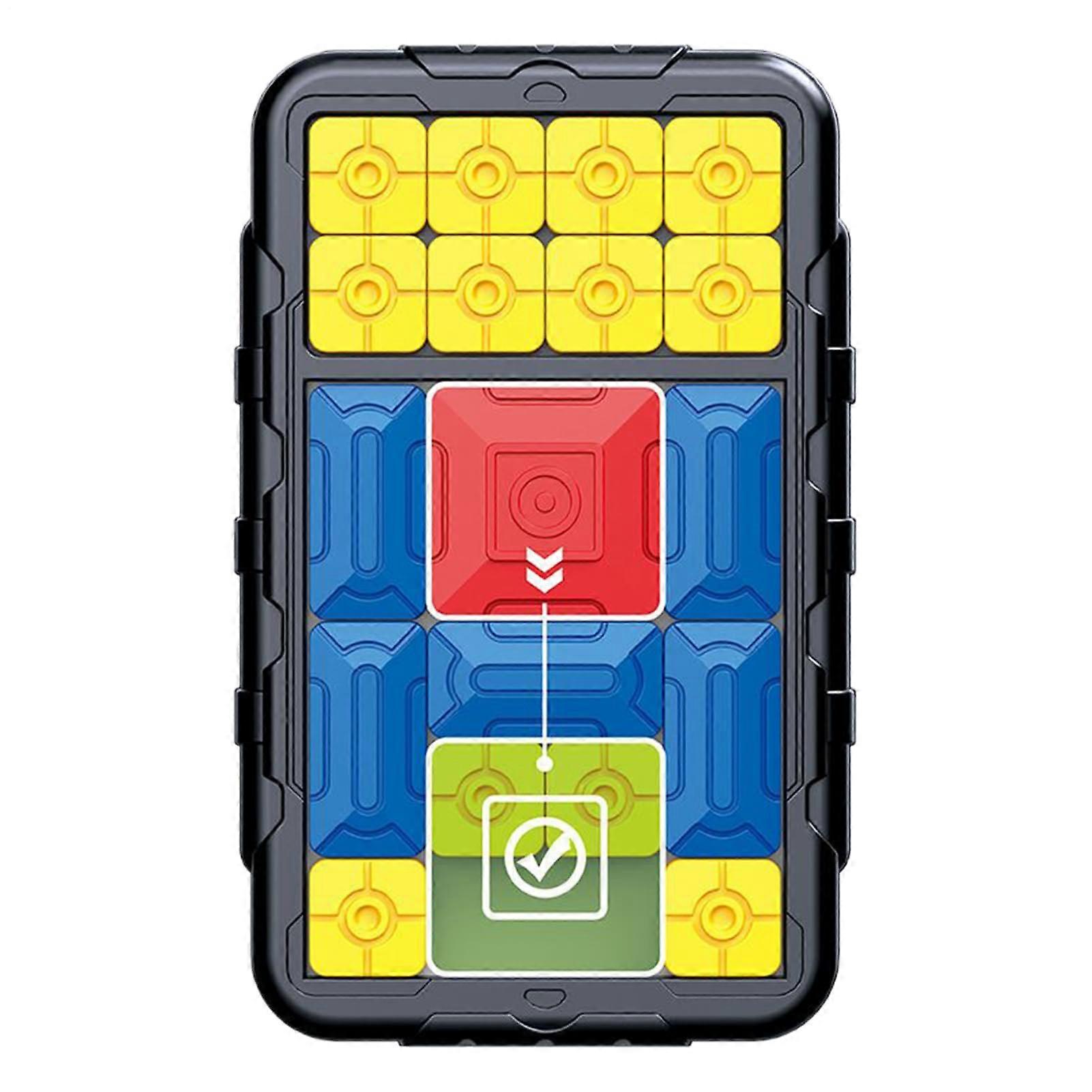 Sliding Puzzle for Adults - Magnetic Sliding Block Game with 500+ Brain Training Activities for Families - Black Educational Puzzle Board