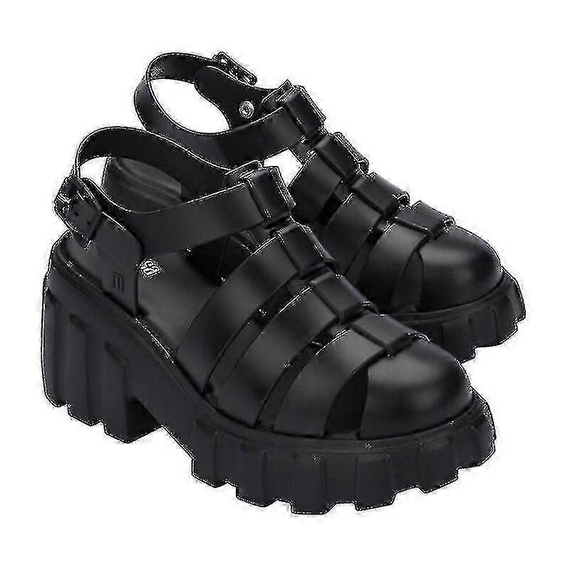 ميليسا نسائي كعب عال سميك نعل جيلي صنادل روماني الشاطئ للبالغين