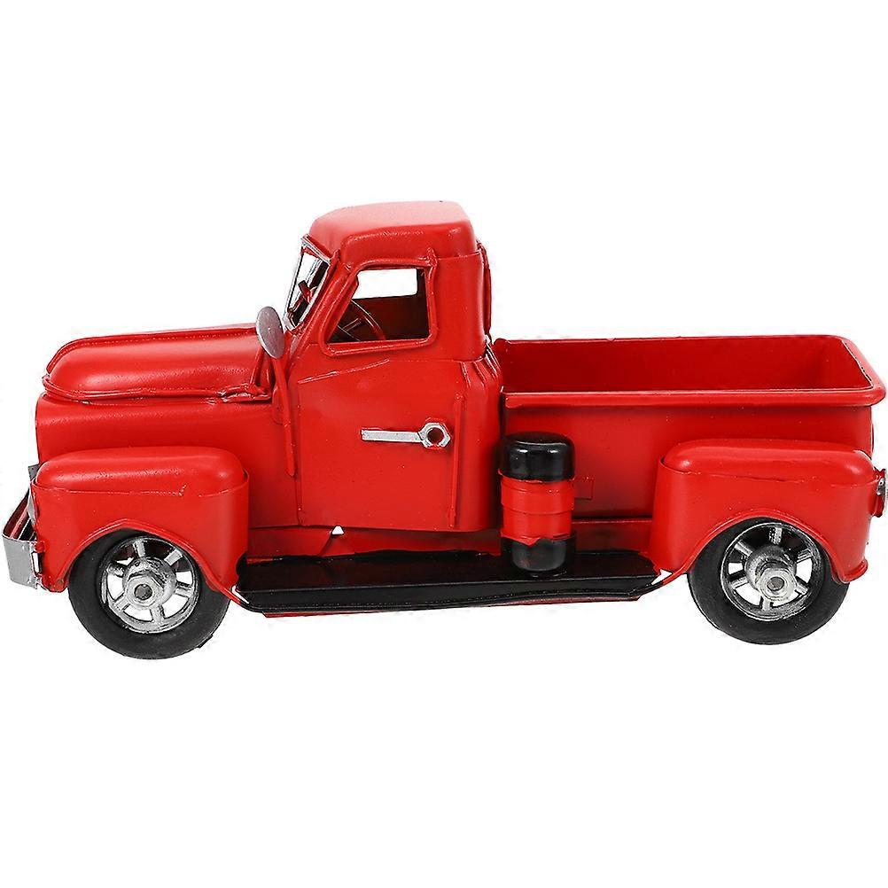Mini Vintage Truck Decor Car Model Sculpture Home And Office Use Iron Material 1Pack